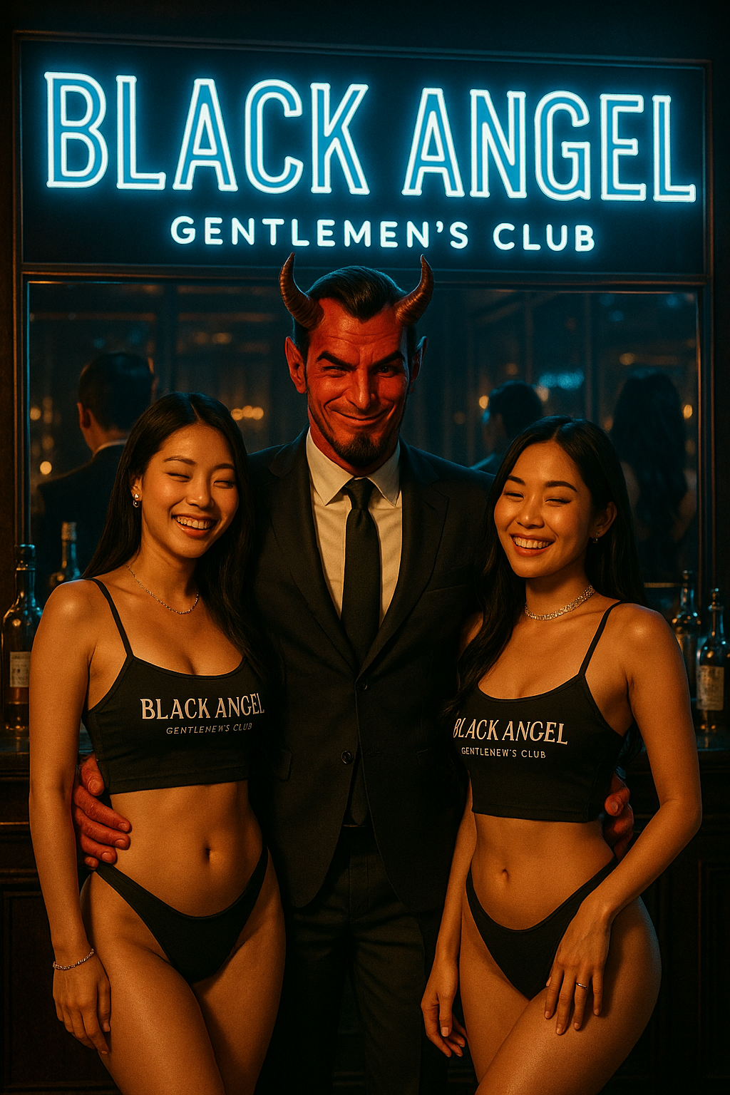 Neon Black Angel sign